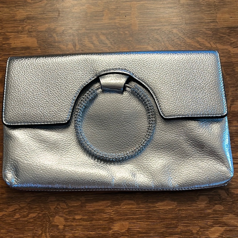Silver Metallic Clutch